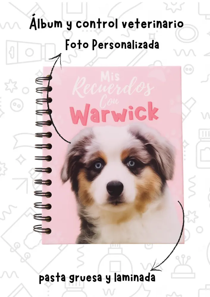 Portada personalizada del álbum rosa para mascota