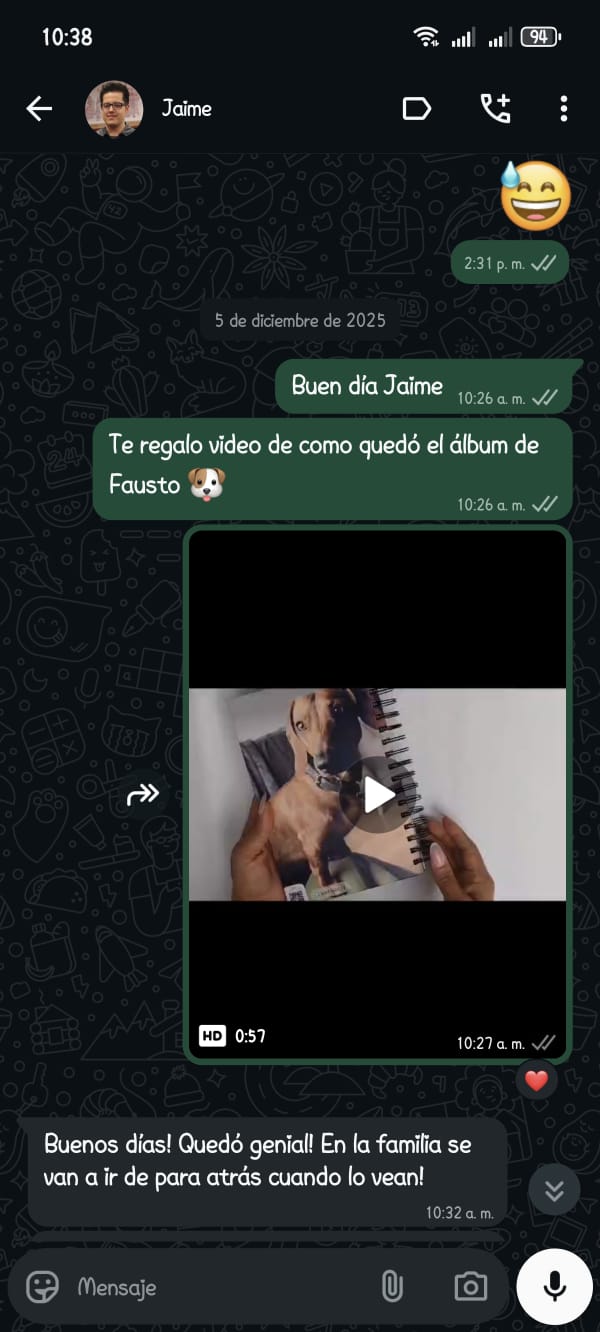 Captura de WhatsApp de Jaime